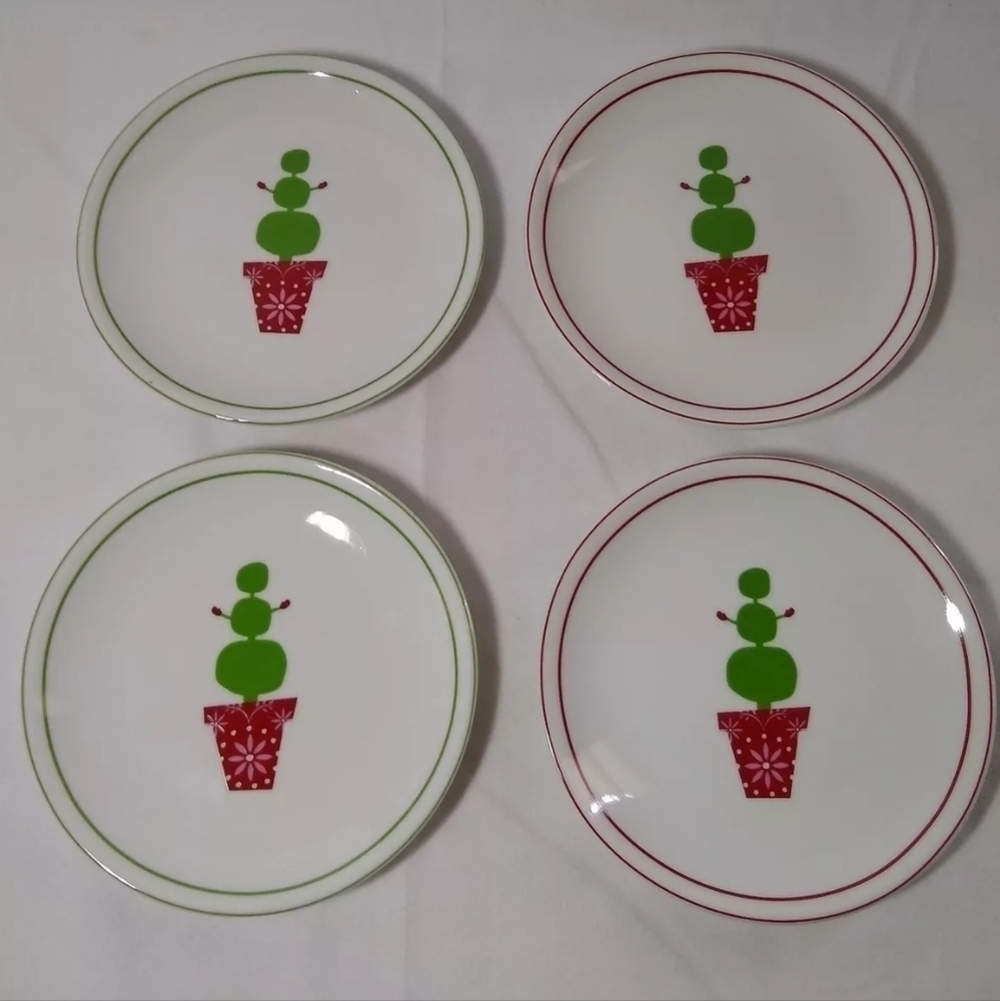 Starbucks  2006 Christmas Tree Snowman 6" Plates Set of 4 with Matching … - Picture 3 of 8